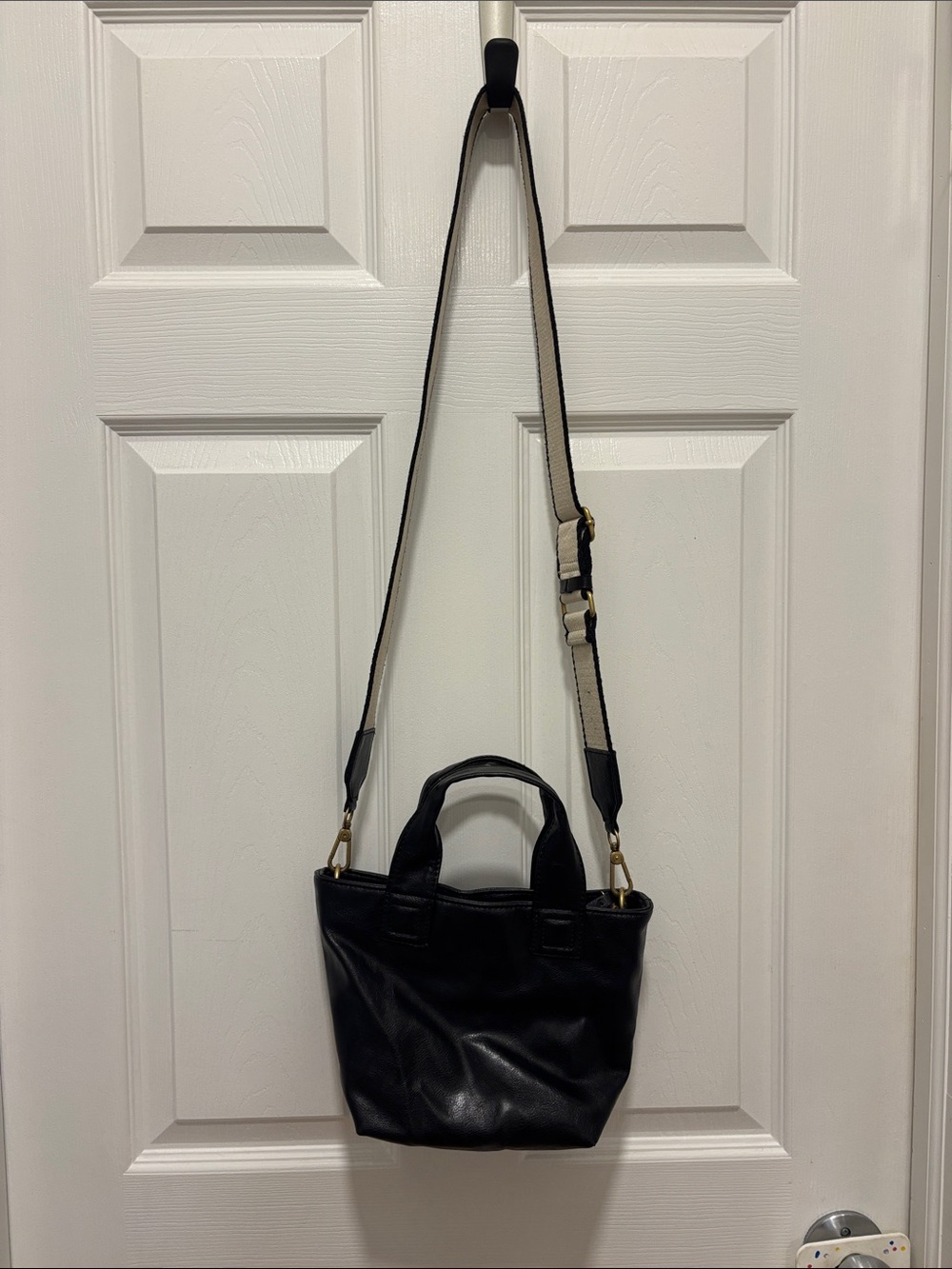 Zara Black Vegan Leather Cross Body Bag